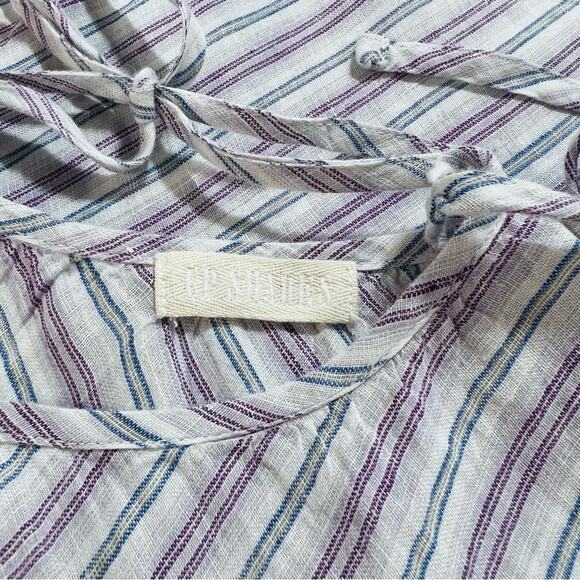 CP SHADES Linen Stripes Tie Shoulders Slip Midi Dress Size S - Picture 5 of 6
